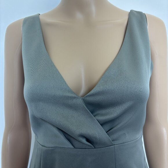 BHLDN Sage Green Sleeveless V-Neck Maxi Dress with Slit - Size 0 - Picture 3 of 7